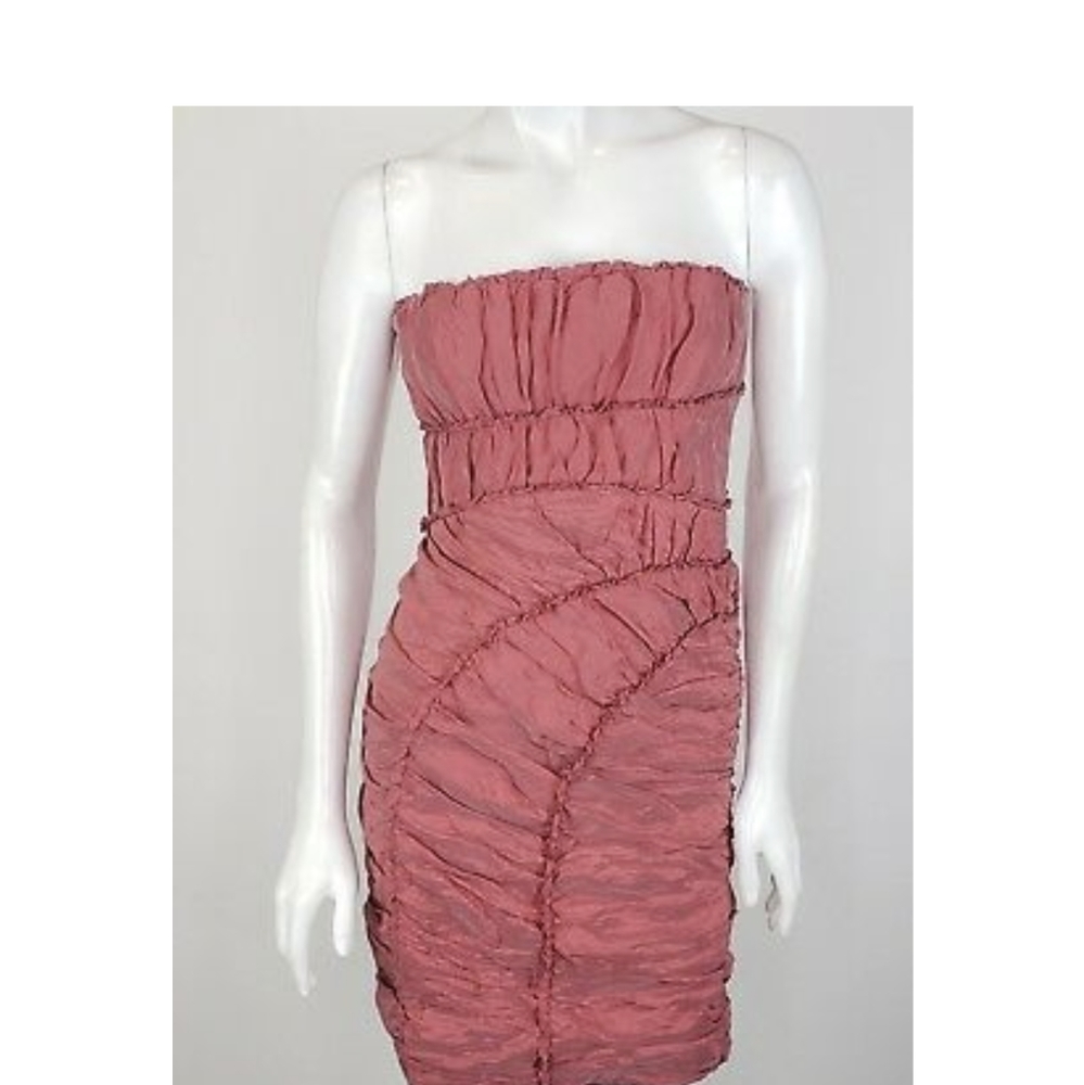 BCBG woven raspberry cocktail dress